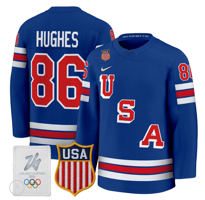 Men 2026 USA Olympic #86 Jack Hughes blue NHL Jersey->more nhl jerseys->NHL Jersey
